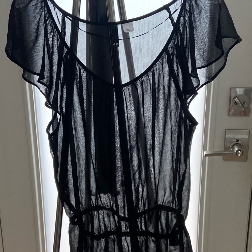 Ladies Sheer Black Top